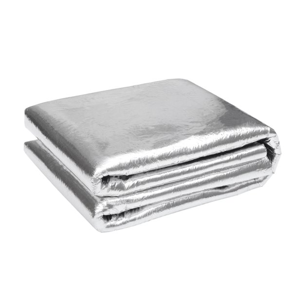 Alfombra de insonorización de 236mil 6mm 15.07sqft de Unique Bargains Material de escudo térmico de fibra de vidrio universal para capó, cubierta de motor de barco 55.12"x39.37" tono plateado