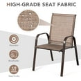 thumbnail image 6 of Gymax Set of 2 Patio Chairs Dining Chairs w/ Steel Frame Yard Outdoor Brown, 6 of 9