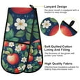 thumbnail image 2 of Yayeee Double Oven Mitt Kitchen Heat Resistant Baking 35" x7" Quilted Glove, Blue Apple Pattern, 2 of 6