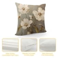 thumbnail image 4 of ERAPDAUR White Flowers Square Pillow Covers Case for Cushions Sofa Bed Outdoor Decoration - Short Plush Velvet Crafted Breathable Fabric - Hidden Zipper Design - 1PC 18x18in, 4 of 5