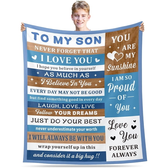 Gifts for Son, Son Blankets from Mom Dad, Son Gifts for Christmas, Son Birthday Gift Ideas, Valentines Gifts for Him, Gifts for Grown Son Adult, Graduation Gifts for Men, Son Throw Blanket 60x80