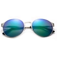 thumbnail image 2 of Modern Design Metal Frame Round Flash Mirror Lens Fashion Sunglasses for Women, 2 of 2