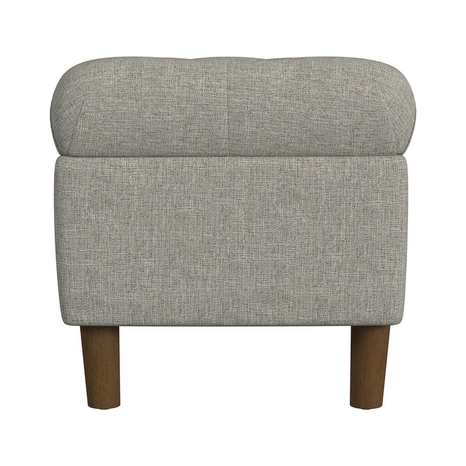 HomePop Button Tufted Storage Bench, Gray photo 5
