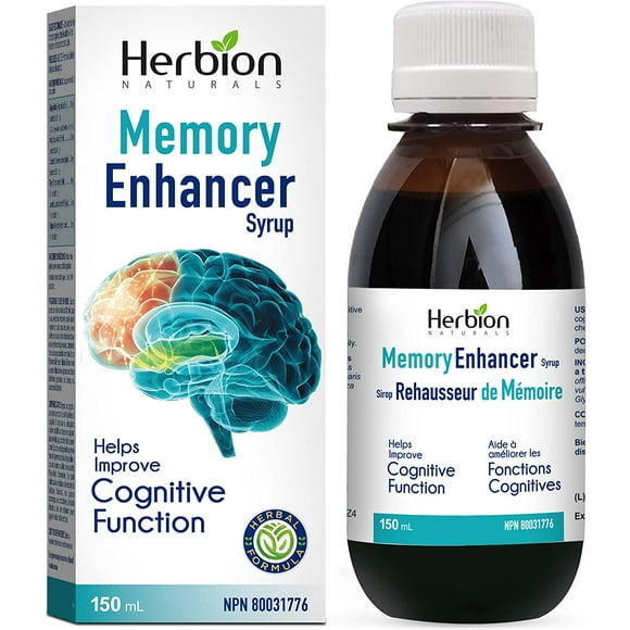 Herbion Naturals Memory Enhancer Syrup 150 ml with Ginko biloba, Emblic, Coriander, Thyme, Lavender & Licorice for Adults