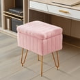 thumbnail image 5 of MCQ Stool Chair with Storage Space,with Non-Slip Feet, for Dressing Room, Bedroom, Pink, 5 of 6