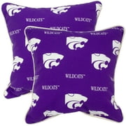 Kansas State Wildcats College Covers Indoor or Outdoor Decorative Pillow Pair, 16 in x 16 in