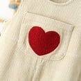 thumbnail image 4 of ZACPNCV Toddler Boys Girls Corduroy Bib Overalls Corduroy Suspender Pants Kids Overalls Straps Outfits Pants Jumpsuit with Pockets Beige 2-3 Years, 4 of 7