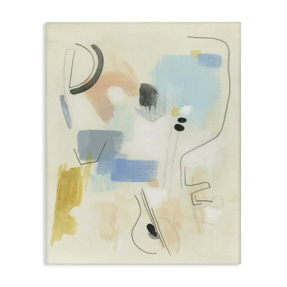 Stupell Industries Modern Scribble Abstraction Abstract Painting Gallery Wrapped Canvas Art Print Wall Art, 16 x 20