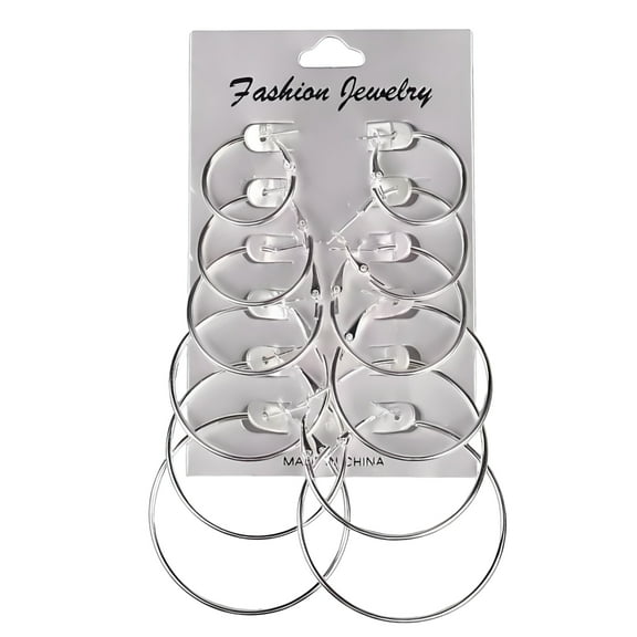 DESIGNICE Hoop Earrings Set,Aperture Design Earring Sets for Women,25mm/30mm/35mm/40mm/45mm/50mm Earrings for Women Trendy,Hypoallergenic Earrings,6Pairs