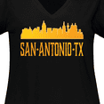 thumbnail image 4 of Inktastic San Antonio Skyline Texas Women's Plus Size V-Neck T-Shirt, 4 of 5