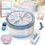USB Portable Washing Machine | for Clothes & Dishes, Travel, Dorms, RVs 3.0【Smart Control System】【Dual-Direction Turbo】Ultrasonic Sink Washing Machine