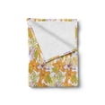 thumbnail image 2 of Floral Soft Flannel Fleece Throw Blanket, Giant Lily Flowering Petals Exotic Blooms Hawaiian Bouquet Beauty, Cozy Plush for Indoor and Outdoor Use, 50" x 60", Apple Green Marigold, by Ambesonne, 2 of 6