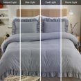 thumbnail image 6 of White Ruffled Duvet Cover Twin, 2PCS Soft Washed Microfiber Vintage French Country Duvet Cover Set for Kids Girls, White, 68x90 in, 6 of 9
