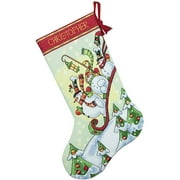 Angle View: Dimensions "Sledding Snowmen" Stocking Counted Cross Stitch Kit, 16"L