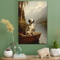 thumbnail image 3 of Dalmatian Cute Dog Fishing Canvas Canvas – Retro Dalmatian Dog Batter in Action With Fishing for Themed Living Room, Pet Shop Decor, 3 of 5