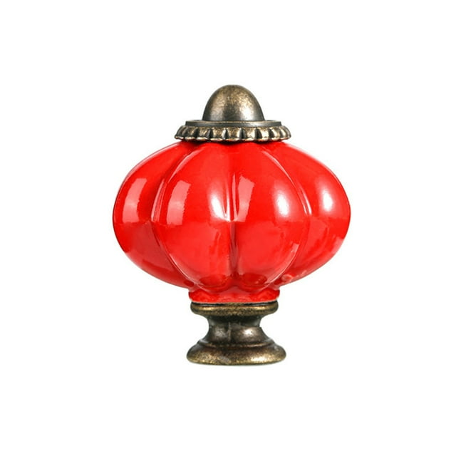 Bearachild El pomo de cerámica elegante de los guardarropas y de los zapateros de la calabaza maneja aspecto retro y elegante Almacenamiento y organización del hogar Gran rojo