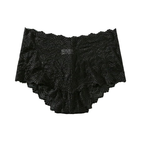 KaLI_store Women Underwear Panties for Women Bikini Underwear Hipster Underpants Lace Briefs Black XL