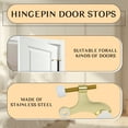 thumbnail image 3 of WellMade 4 Pack Adjustable Hinge Pin Door Stoppers, Heavy Doorstops for Top of Door,   Satin Brass  with  Rubber Bumper Tips, WellMade, 3 of 8