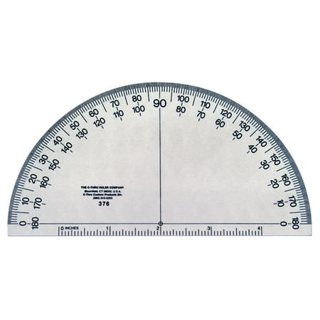 Westcott Transparent 6" Semicircular Protractor