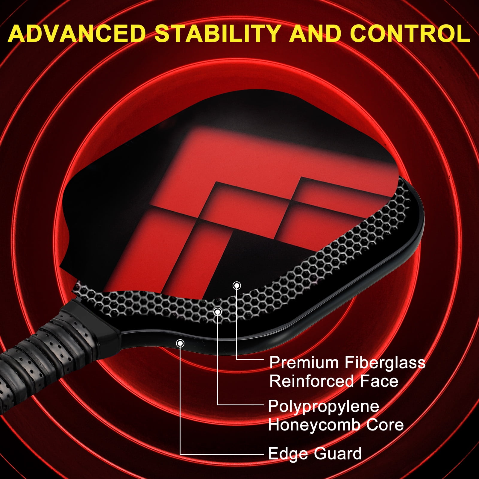 Uxcell Graphite Pickleball Paddles  Pickleball Set Carbon Fiber Surface Honeycomb Core Racket with Protective Cover