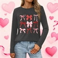 thumbnail image 2 of Erwazi Womens Long Sleeve Crew Neck Valentine T Shirts Love Bow Printed Casual Cute Tee Tops, 2 of 5