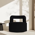 thumbnail image 7 of BELLEZE Contemporary Teddy Swivel Chair with Open-Back Design, Cozy Upholstered Accent Chair for Living Room, Bedroom, or Office - 360° Rotating Base - Burke (Black), 7 of 7