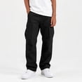 thumbnail image 6 of SERTG Boys Cargo Pants Elastic Waist Drawstring Loose Straight Leg Work Trousers with Pockets for Kids School Daily Wear Casual Sportswear Bottoms, 6 of 8