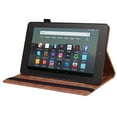 thumbnail image 3 of Allytech Fire 7 2022 Case, Fire 7 12th Generation Case, PU Leather Slim Fit Auto Sleep Wake Flip Cover Multi Angle Viewing Stand Shockproof Protective Shell Case for All-new Fire 7 2022 - Brown, 3 of 8