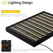 Minifigures Miniature Display Case Building Block Showcase Collectibles Mini Figure Wall Mount Wooden Display Cabinet With LED Light Lockable Shadow Box