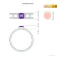 thumbnail image 4 of ANGARA Natural 0.7 Ct. Amethyst with Diamond Classic Stackable Ring in 14K White Gold for Women (Ring Size: 3.5), 4 of 9