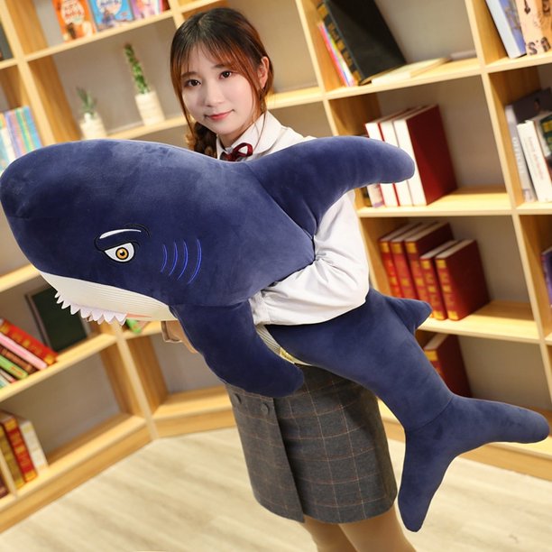 Huggable New Simulation Shark Plush Toy Soft Stuffed Cartoon Animal Megalodon Doll Sofa Bed Pillow Cushion Baby Children Gift zhangmengya LED
