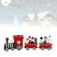 thumbnail image 1 of HAMPPLIES Assorted Color Wooden Christmas Train Toy for Kids Playing Decor 3Section, 1 of 8