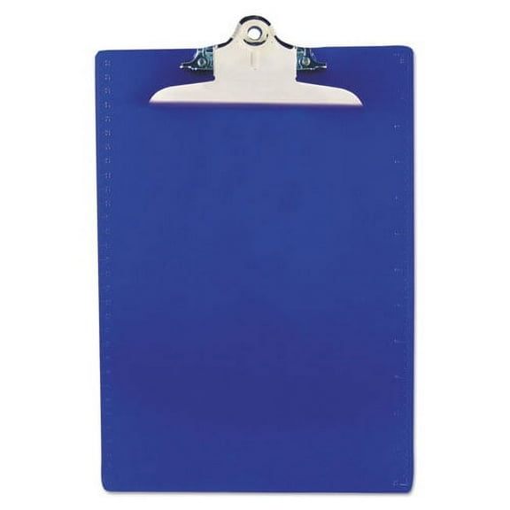 Recycled Plastic Clipboard with Ruler Edge, 1" Clip Capacity, Holds 8.5 x 11 Sheets, Blue | Bundle of 2 Each