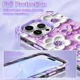 thumbnail image 4 of Casetego Phone Case for iPhone 16 Pro Max,Colorful Retro Oil Painting Print Flower Design Cute Floral Blossom Phone Cover Stylish Protective Phone Case for Girls Women,Purple, 4 of 9