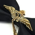 thumbnail image 5 of Yongchuantie High Quality Men's Gold Wings Bow Tie Adjustable Metal Chain Wine Red Two Layer Men Bowtie Party Weddings Gift, 5 of 5