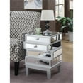 thumbnail image 2 of Home Square End Table in Mirrored Glass and Silver Wood Finish - Set of 2, 2 of 6