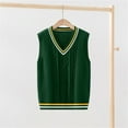 thumbnail image 2 of Coerni Girls Boys Preppy School Uniform Sweater Vest V Neck Knit Waistcoat Teen School Vest Warm Sleeveless Pullover Waistcoat, 2 of 9