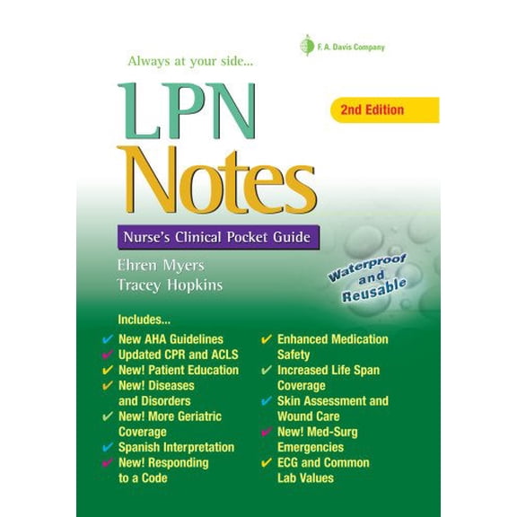 Pre-Owned LPN Notes: Nurse's Clinical Pocket Guide, 9780803617674, 0803617674, Paperback, 2nd edition