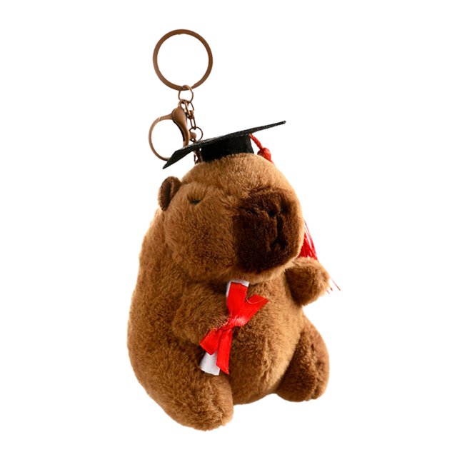 Colgante de bolso de carpincho, decoración cómoda para el hogar, llavero de carpincho acurrucado marrón
