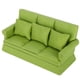 thumbnail image 3 of Mini sofá para casa de muñecas 1:12 con 3 uds. De almohada, muebles de sala de estar, accesorios de decoración para casa de muñecas de madera, color verde, 3 of 5