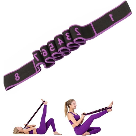 Numbered Resistance Band,Numbered Fitness Resistance Band for Stretching and Yoga, 8 Segment Pilates Stretching Band,Multi-Loop Exercise Strap for Dance and Fitness