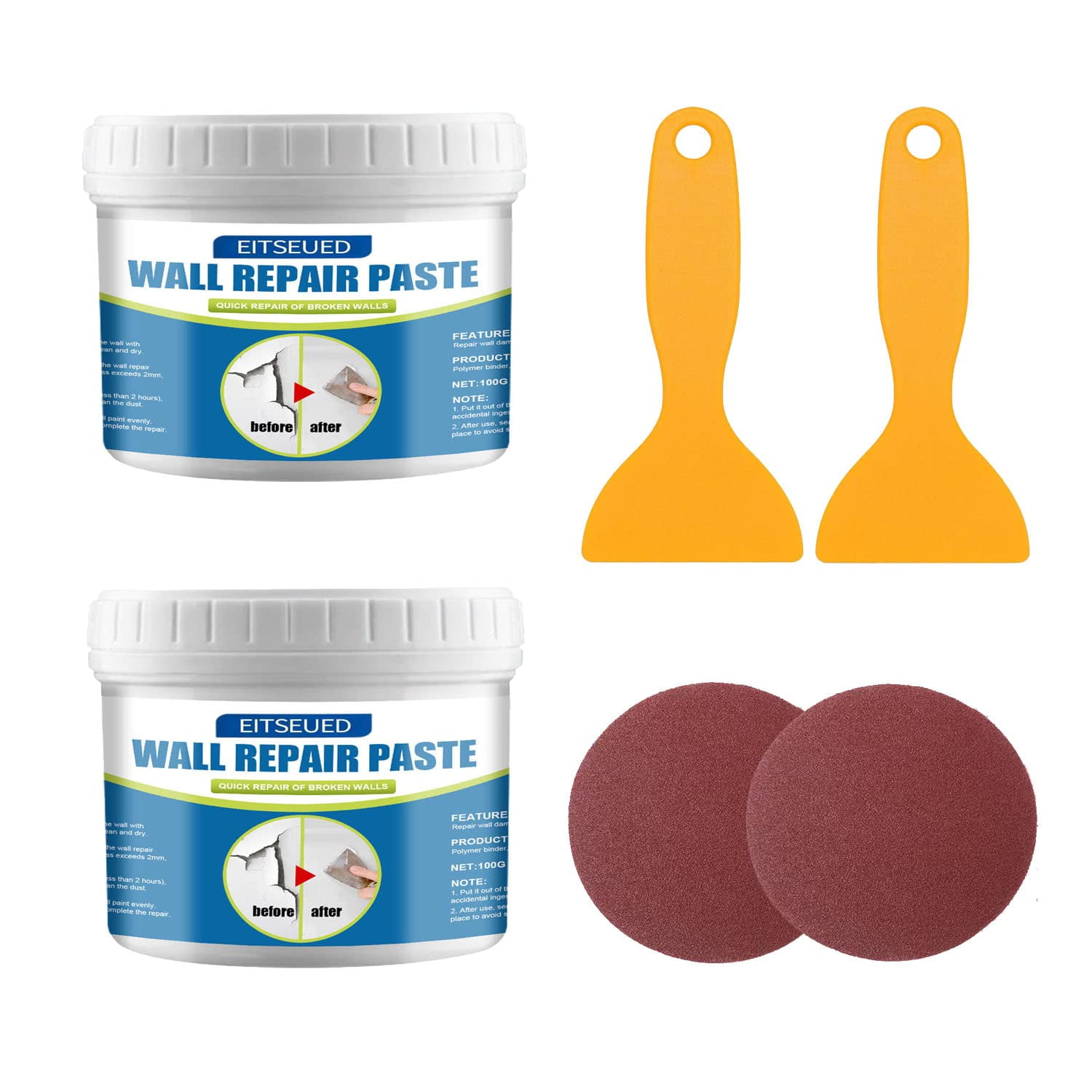 Wall Repair Paste,Drywall Repair Kit,Wall Mending Agent with Scraper