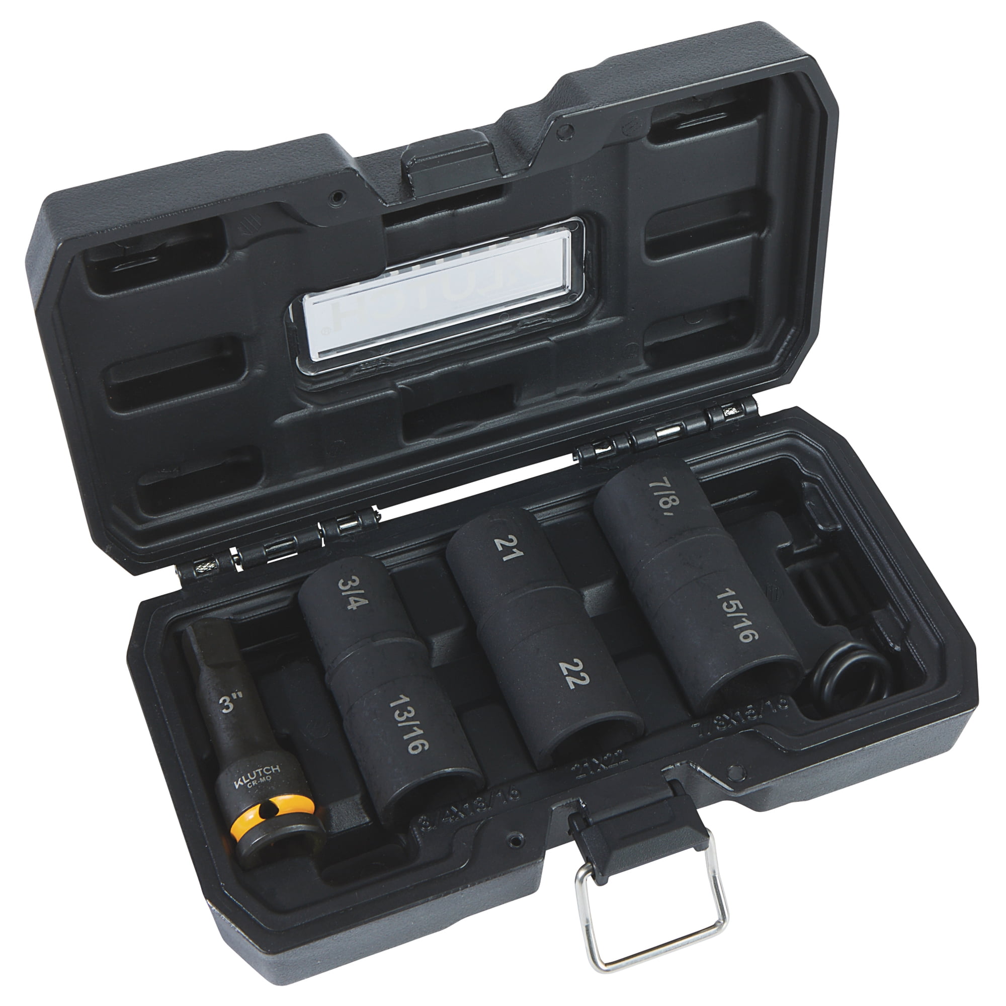 Klutch 1/2in.  drive Flip Impact Socket Set, 4 Pcs.