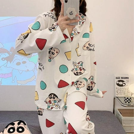 

Sanrio Kawaii Anime Hellokitty Pajamas Kuromi Cinnamoroll Autumn New Cardigan Long-Sleeved Trousers Student Home Wear Set Gift