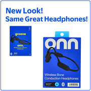 onn Black Wireless Bone Conduction Headphones with Pouch