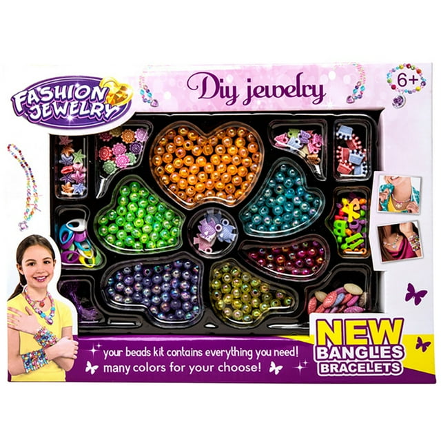 Bracelet Bead Kit DIY - Plastic Jewelry Making Kit Bracelet Making Set for Kids