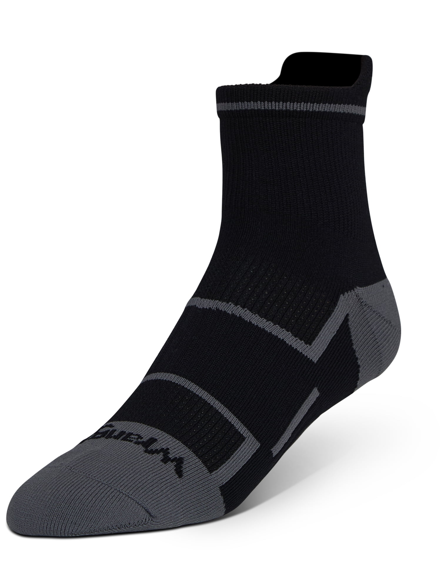 Wrangler Comfort Compression Quarter Socks for Men, Size 6-12, Black, 3 Pairs