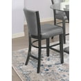 thumbnail image 4 of Counter Height Glam Style 4pc Dining Side Chair Dark Gray Fabric Upholstery Wooden Furniture, 4 of 5