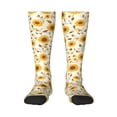 thumbnail image 1 of Fotbe Brown Leaf Sunflower Calcetas Divertidas Estampadas para Hombre y Mujer, Calcetas de Algodón hasta la Rodilla para Caminar, Correr, Enfermería y Embarazo, 1 of 6