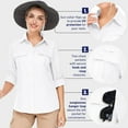 thumbnail image 5 of POENTAB Long Sleeve Casual Shirts for Women Button Down Quick Dry Hiking Fishing Work Shirt UPF 50+ UV Sun Protection Summer Fall Tops, 5 of 7